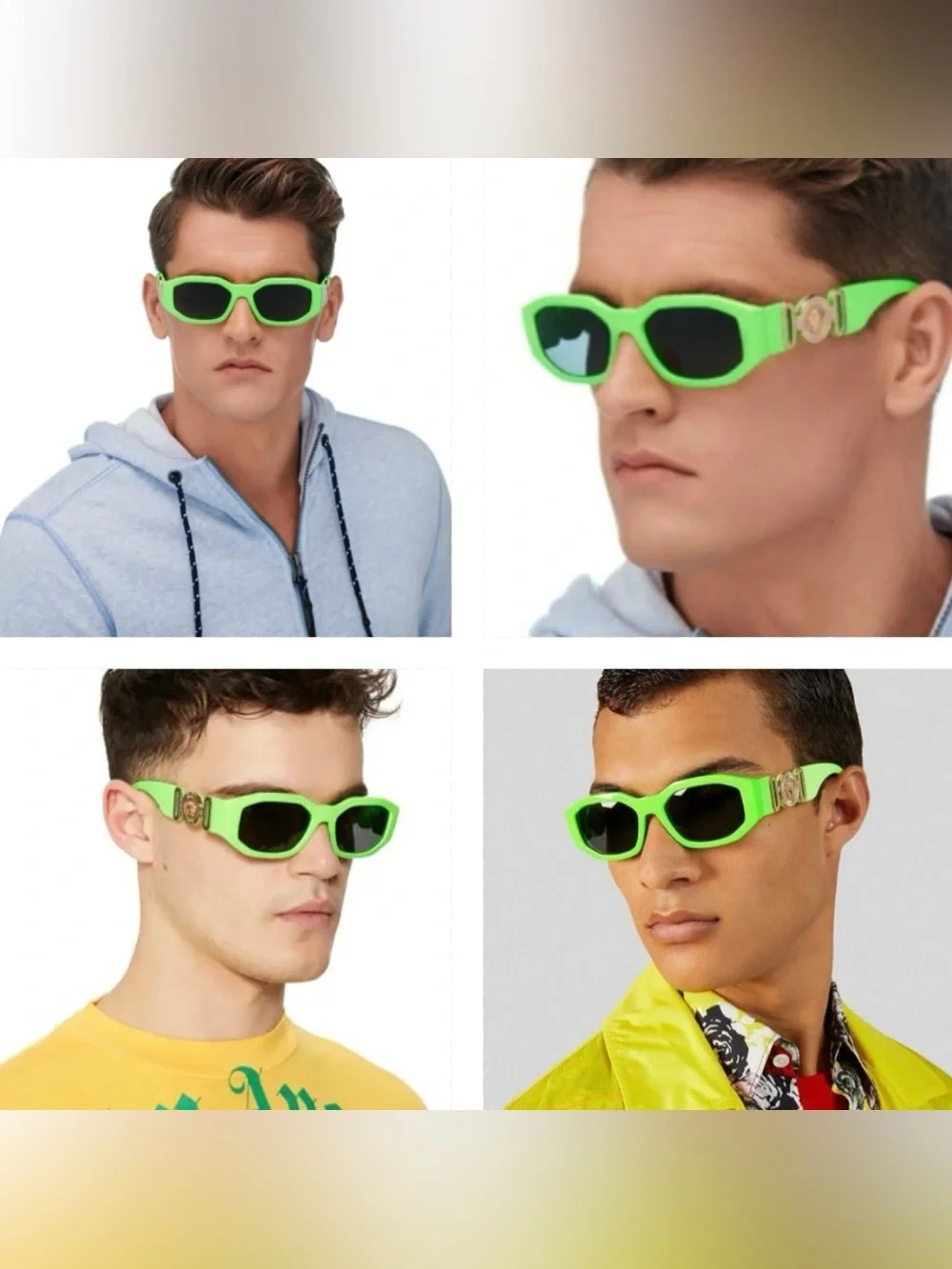 NWT Versace Green Fluo Medusa Biggie Sunglasses Full Inclusion